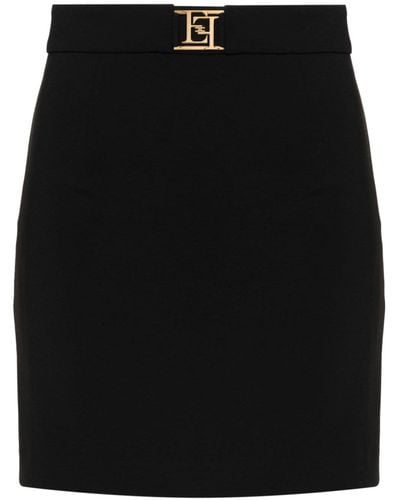 Elisabetta Franchi Crepe Mini Skirt - Black
