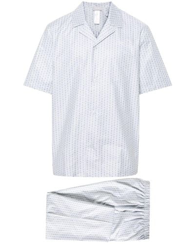 Hanro Pyjama mit Logo-Print - Weiß