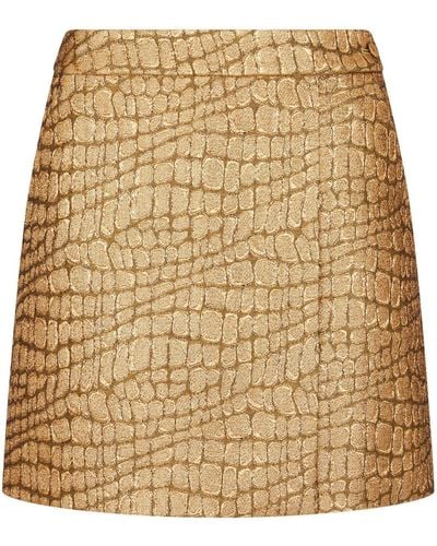 Tom Ford Crocodile-jacquard Mini Skirt - Natural