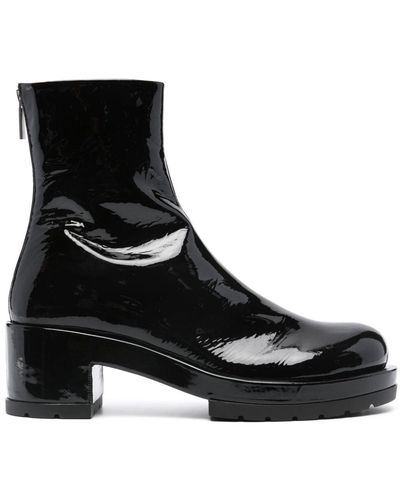 SAPIO Ankle Leather Boots - Black