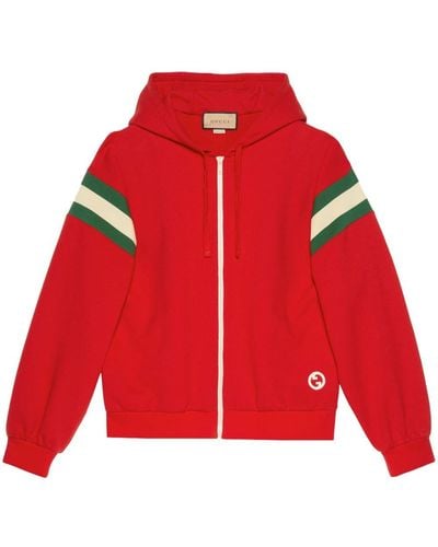 Gucci Sudadera con capucha y logo - Rojo