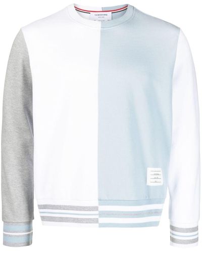 Thom Browne Funmix Sweatshirt in Colour-Block-Optik - Weiß