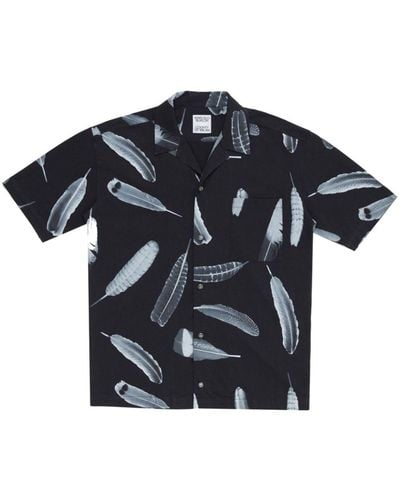 Marcelo Burlon Hemd mit Wind Feathers-Print - Blau