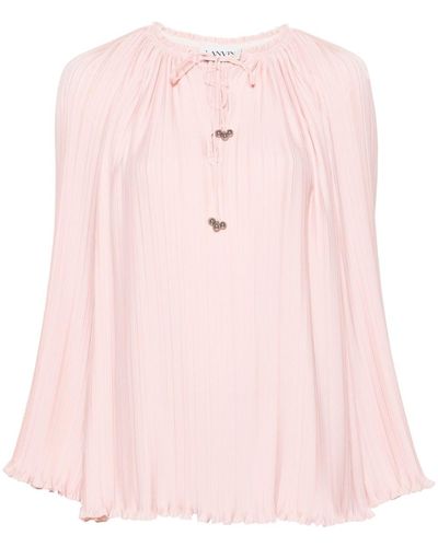 Lanvin Long-sleeve Pleated Blouse - Pink