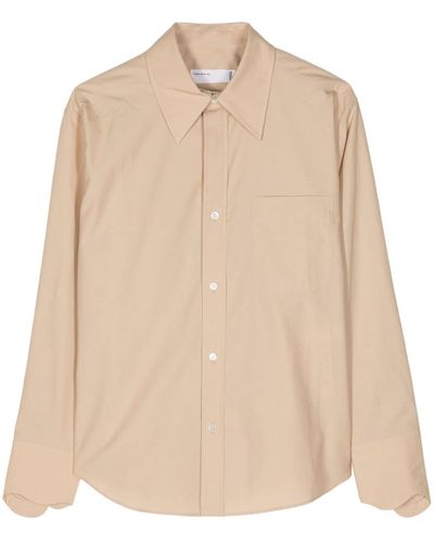 Toga Pointed-collar Cotton Shirt - Natural