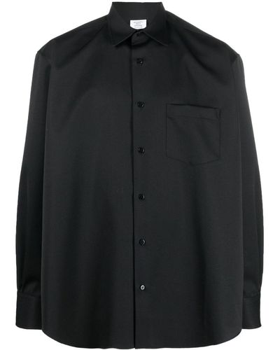 Vetements Button-up Wool Shirt - Black