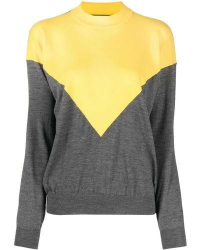 Plan C Fine Intarsia-knit Sweater - Gray