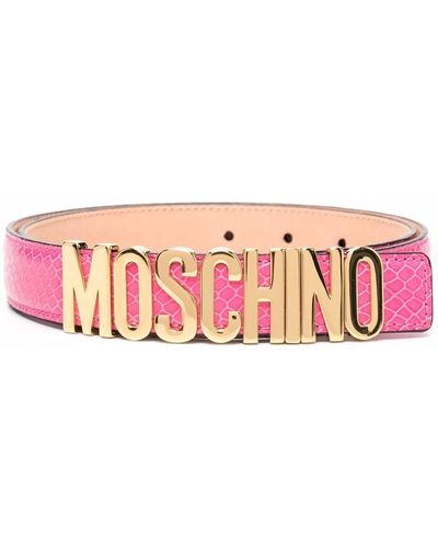 Moschino ロゴ ベルト - ピンク