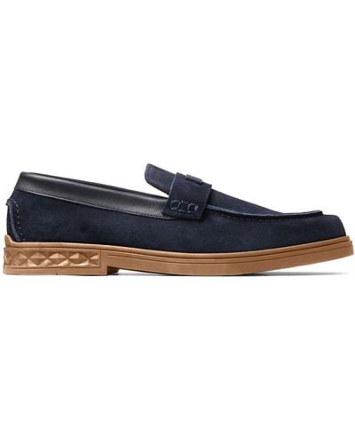 Jimmy Choo Josh Driver Suede Penny Loafers - Blue