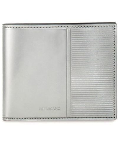 Ferragamo Bi-fold Leather Wallet - Gray