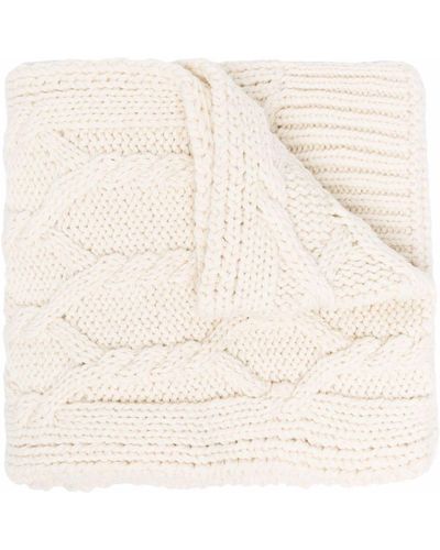 Jil Sander Cable-knit Wool Scarf - White