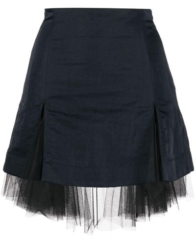 Molly Goddard Max Tulle-trim Mini Skirt - Blue