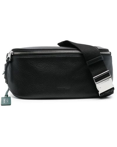 Coccinelle Grained Leather Belt Bag - Black