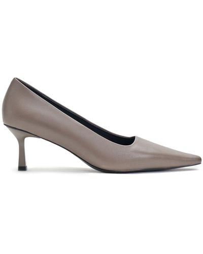 12 STOREEZ 60mm Leather Court Shoes - Grey