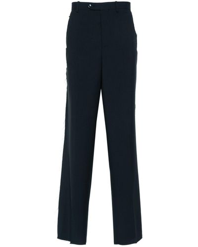Paura Troy Wool Tailored Trousers - Blue