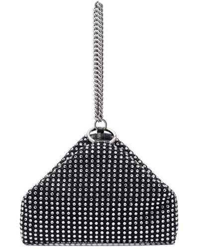 Pinko Crystal-embellished Clutch Bag - Black