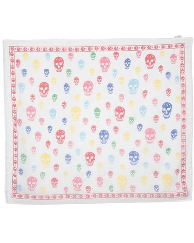 Alexander McQueen Skull Print Scarf - White