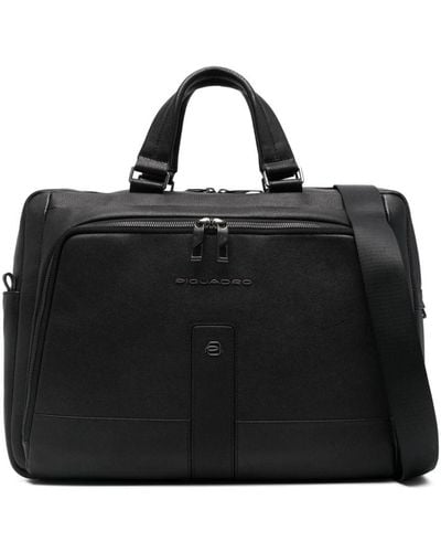 Piquadro Leather Laptop Bag (30cm X 42cm) - Black