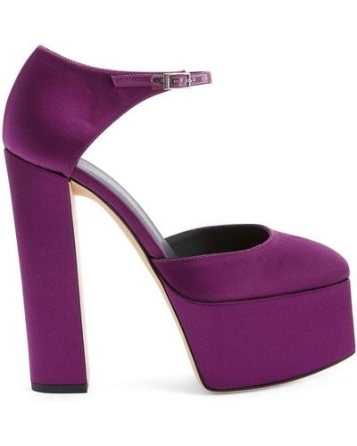Giuseppe Zanotti Bebe 150mm Satin Court Shoes - Purple