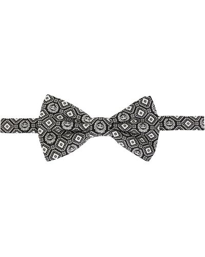 Dolce & Gabbana Seidenfliege mit geometrischem Print - Schwarz