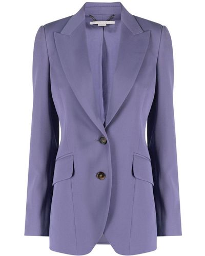 Stella McCartney Single-breasted Wool Blazer - Purple