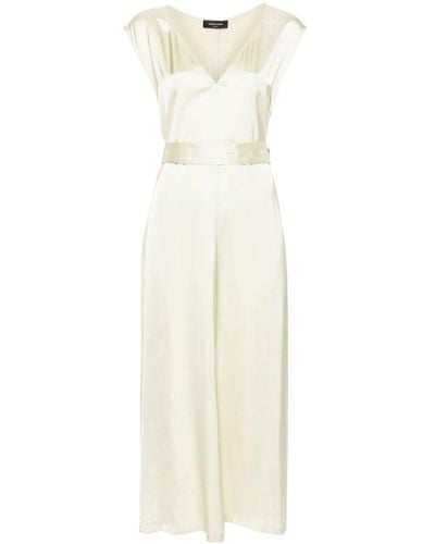 Fabiana Filippi Belted Satin Midi Dress - White