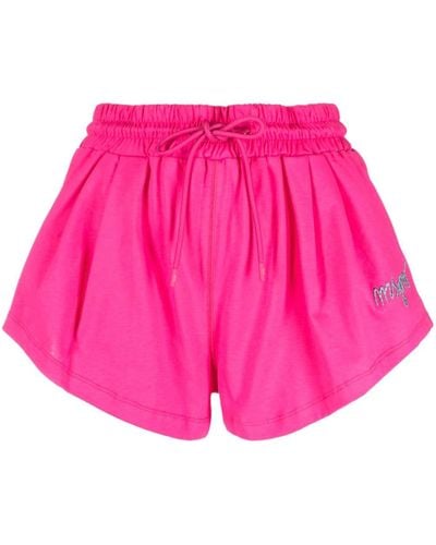 MSGM Shorts con logo bordado - Rosa
