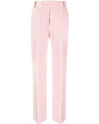 frenken Plissé-effect Straight-leg Trousers - Pink