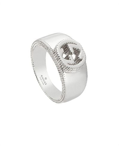 Gucci Interlocking G Sterling Silver Ring - Metallic