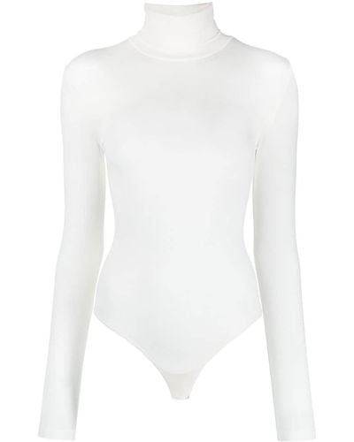 Wolford Cotton Blend Turtleneck Bodysuit - White