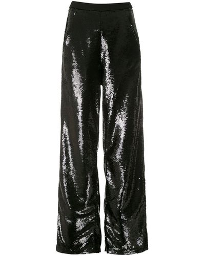 Olympiah Sequin Palazzo Trousers - Black
