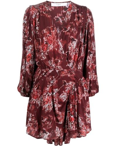 IRO Azula Kleid mit blumigem Print - Rot