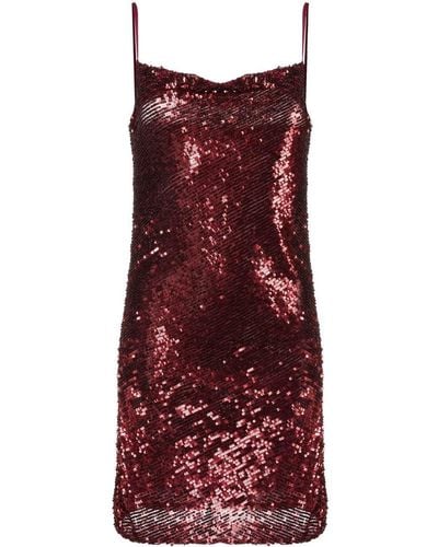 P.A.R.O.S.H. Sequin-embellished Mini Dress - Red