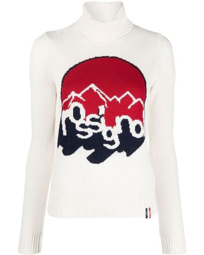 Rossignol Roll Neck Intarsia-knit Sweater - White