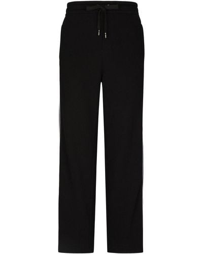 Dolce & Gabbana Jogging Trousers With Logo Bands - Black