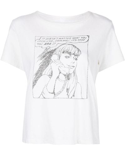 RE/DONE T-shirt Met Tekst - Wit