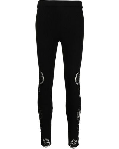 Ermanno Scervino Floral-lace Stretch Lycra leggings - Black