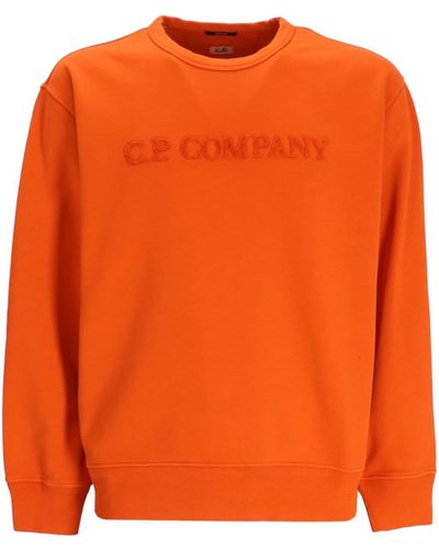 C.P. Company Sweatshirt mit Frottee-Logo - Orange