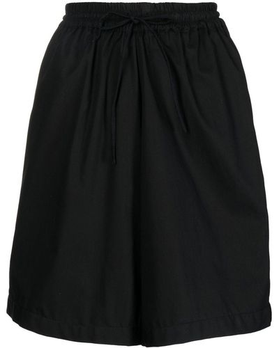 Bambah Drawstring-waist Poplin Bermuda Shorts - Black