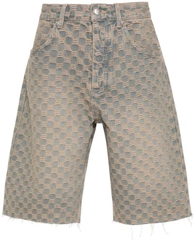 MISBHV Jeans-Shorts mit Monogramm-Jacquard - Natur