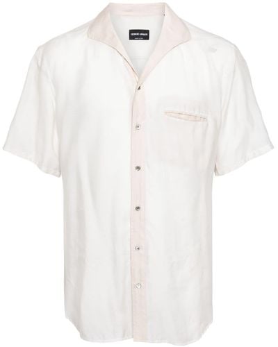 Giorgio Armani Hemd mit Schalkragen - Weiß