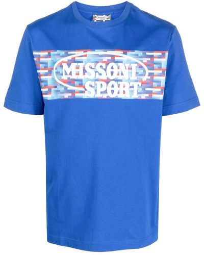 Missoni T-shirt Met Logoprint - Blauw