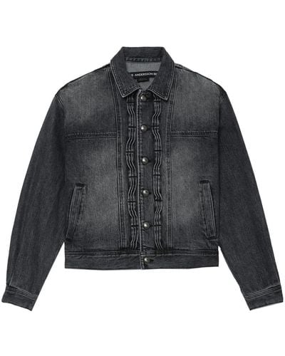 ANDERSSON BELL Spread-collar Cotton Denim Jacket - Black