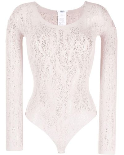 Wolford Snake Lace String Bodysuit - Pink