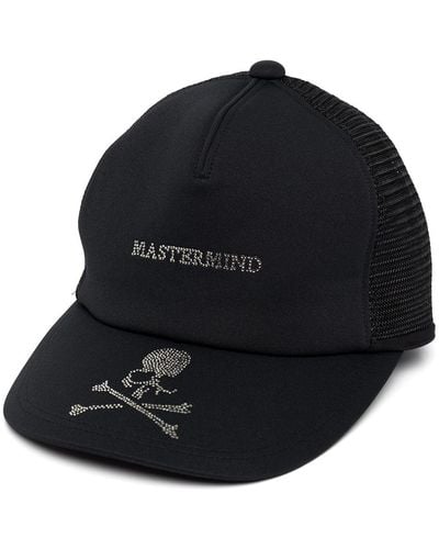 MASTERMIND WORLD Studded-logo Mesh-panel Cap - Black