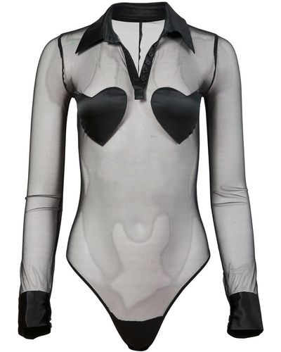 Fleur du Mal Transparenter Body - Grau