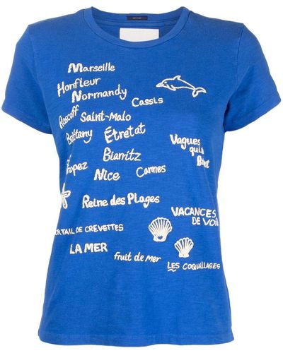 Mother T-shirt Met Print - Blauw