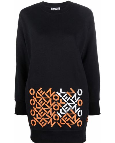 KENZO Sweaterjurk Met Logoprint - Zwart