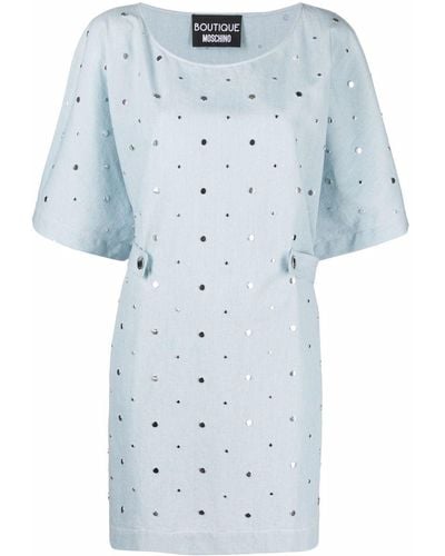Boutique Moschino Short-sleeved Studded Dress - Blue