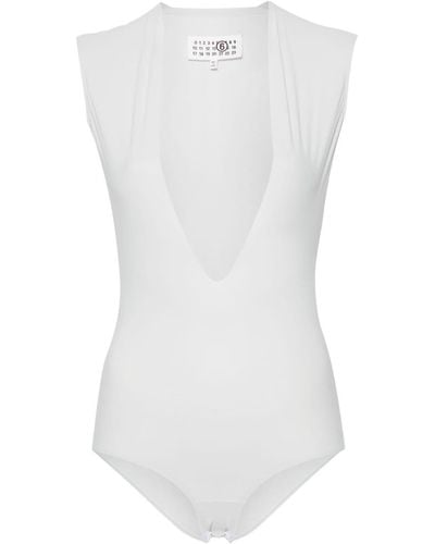 MM6 by Maison Martin Margiela Stretch-design Bodysuit - White
